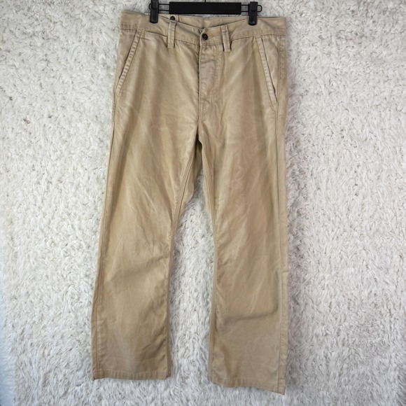 GAP 1969 Toland Canvas Khaki Tan Cotton Button Fly Straight Leg Mens 32 VTG Work - Picture 10 of 11
